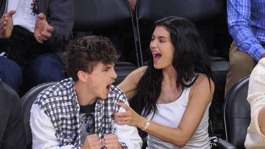 Kylie Jenner, Timothée Chalamet Kiss Courtside at Lakers Game