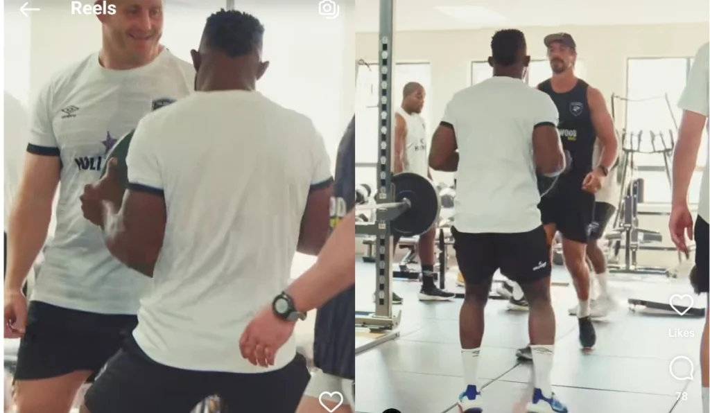 ‘Redbull Gave Him Wings’: Siya Kolisi Busts Some Dance Moves in the Gym While Teammates Work Out (Watch)