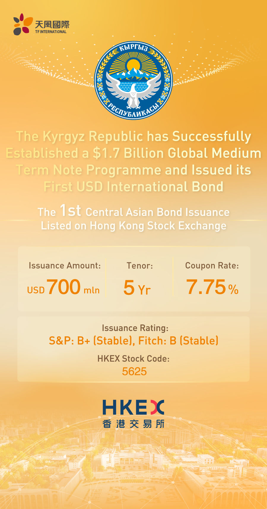 TF International Facilitates Hong Kong’s Successful Issuance of First Central Asian Sovereign Bond