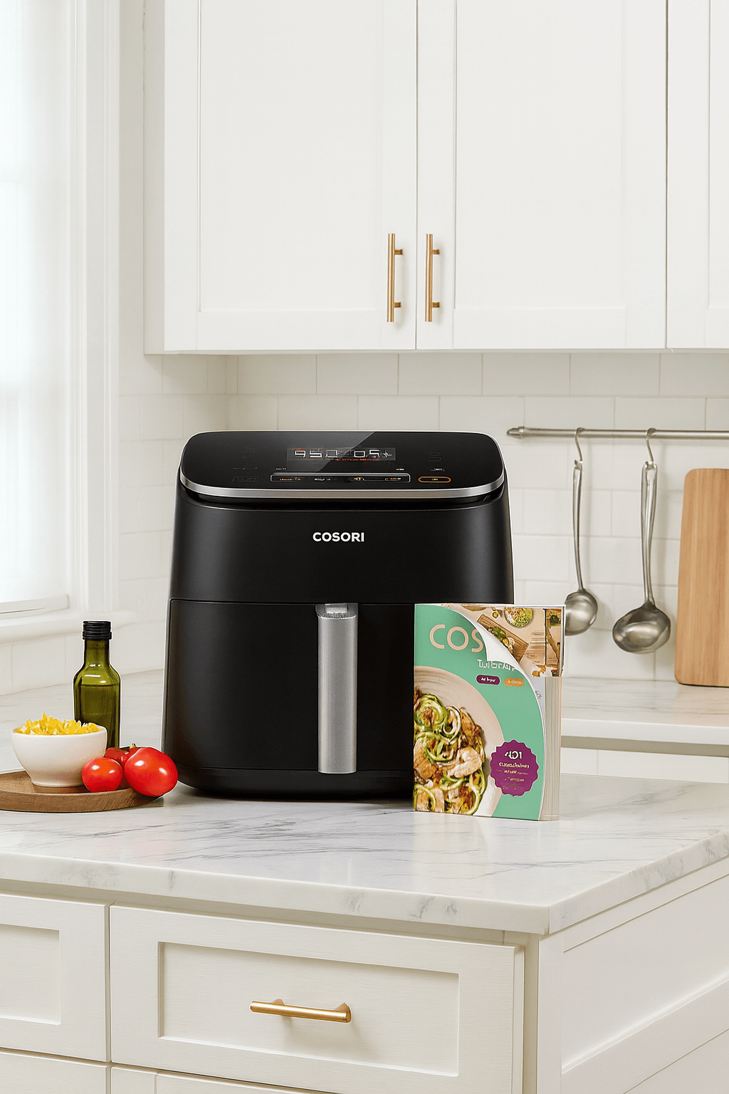 Cosori 9-in-1 TurboBlaze Air Fryer 6 Qt, Premium Ceramic Coating, 90°–450°F, Precise Heating for Even Results, Air Fry, Roast, Bake, Broil, Dry, Frozen, Proof, Reheat, Keep Warm, 120V